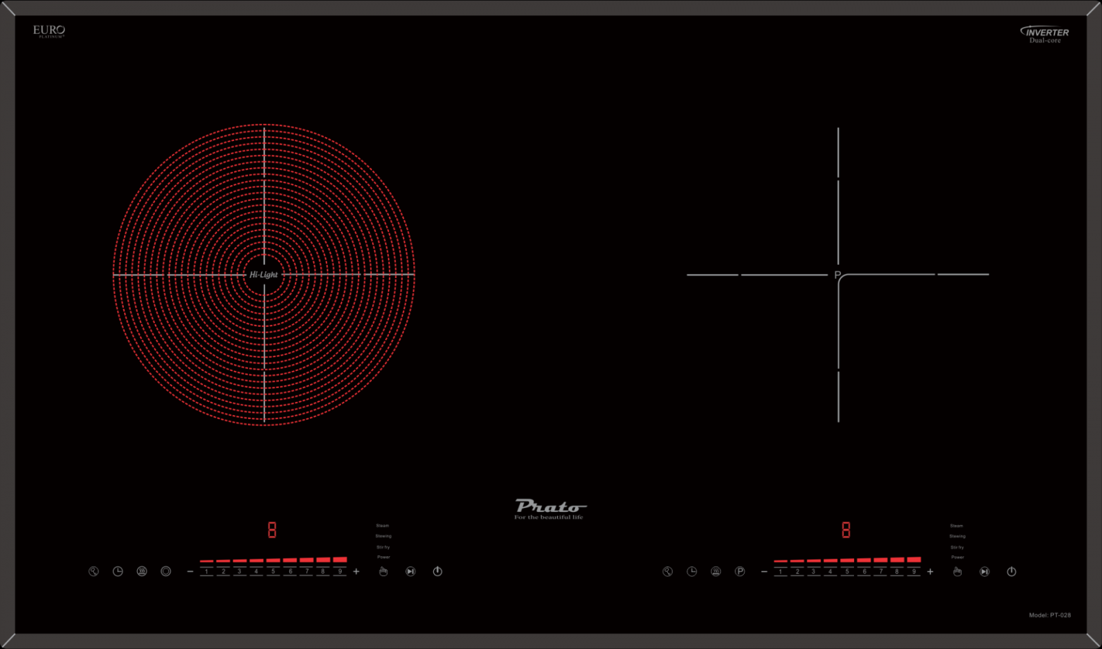 Bếp 1 từ 1 hồng ngoại Model: PT-028.E 